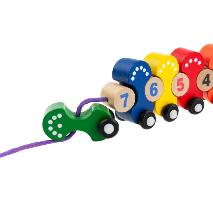 TG67019 Holzzug mit Raupenkette – Lernpuzzle zum Erlernen der Zahlen