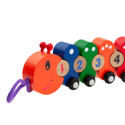 TG67019 Holzzug mit Raupenkette – Lernpuzzle zum Erlernen der Zahlen