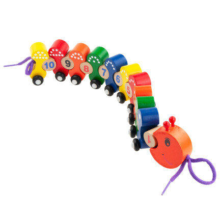 TG67019 Holzzug mit Raupenkette – Lernpuzzle zum Erlernen der Zahlen