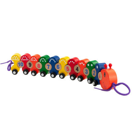 TG67019 Holzzug mit Raupenkette – Lernpuzzle zum Erlernen der Zahlen