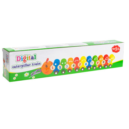 TG67019 Holzzug mit Raupenkette – Lernpuzzle zum Erlernen der Zahlen