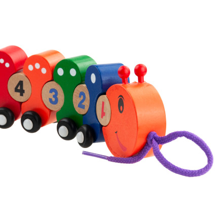 TG67019 Holzzug mit Raupenkette – Lernpuzzle zum Erlernen der Zahlen