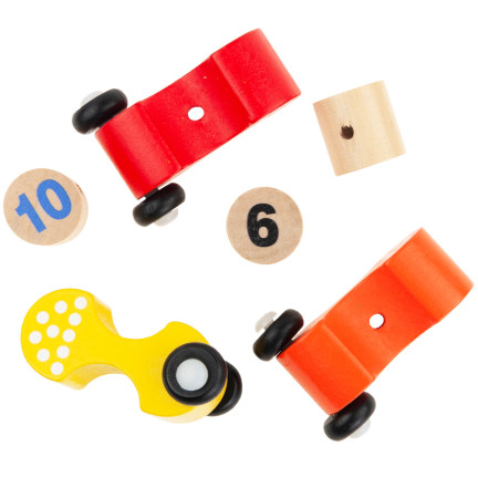 TG67019 Holzzug mit Raupenkette – Lernpuzzle zum Erlernen der Zahlen