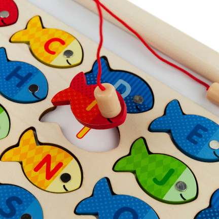 TG67024 – Spiel zum Fischen, Holzfische, Lernpuzzle, Alphabet, Buchstabenpuzzle