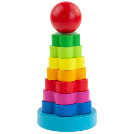 TG67026 Pyramide, Montessori-Sortierspiel, Turm, Holzklötze, Puzzle

