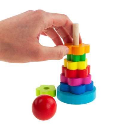 TG67026 Pyramide, Montessori-Sortierspiel, Turm, Holzklötze, Puzzle
