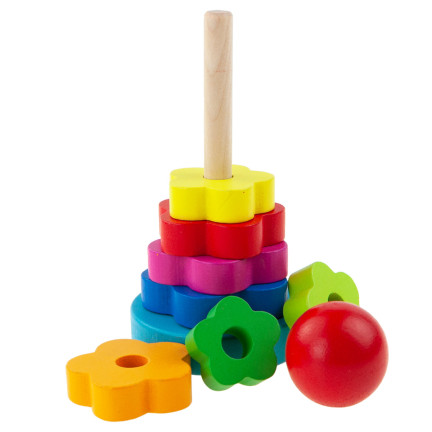 TG67026 Pyramide, Montessori-Sortierspiel, Turm, Holzklötze, Puzzle
