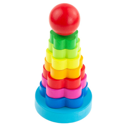 TG67026 Pyramide, Montessori-Sortierspiel, Turm, Holzklötze, Puzzle
