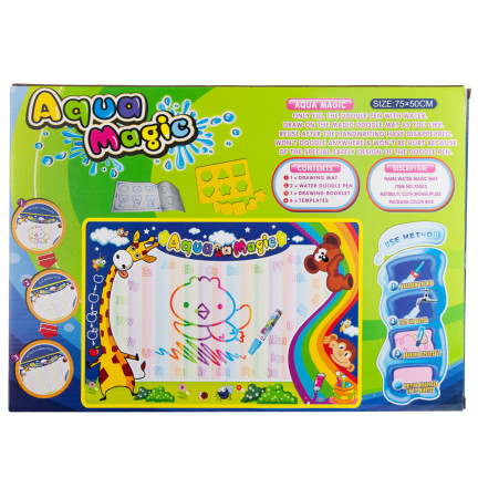 TG67278 Große Wassermalmatte zum Zeichnen und Malen mit Wasser – Mega-Set + Zubehör