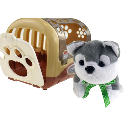 TG67294 Hundespielzeug: Welpe in Transportbox, inklusive Zubehör (Nahrungsschüssel, Bürste)