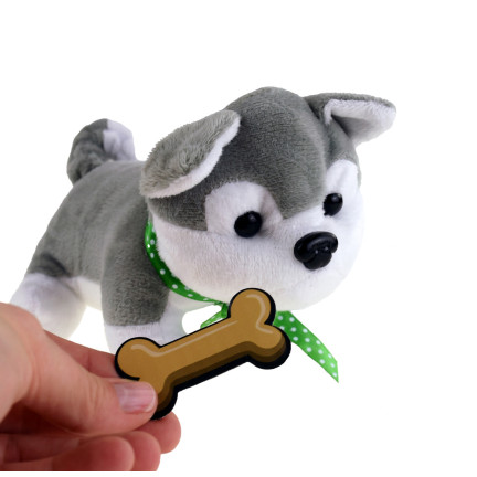 TG67294 Hundespielzeug: Welpe in Transportbox, inklusive Zubehör (Nahrungsschüssel, Bürste)
