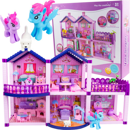 TG67311 Puppenhaus mit Zubehör, Terrasse, Ponys, Pony-Villa, Villa-Möbel