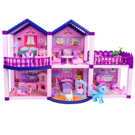 TG67311 Puppenhaus mit Zubehör, Terrasse, Ponys, Pony-Villa, Villa-Möbel
