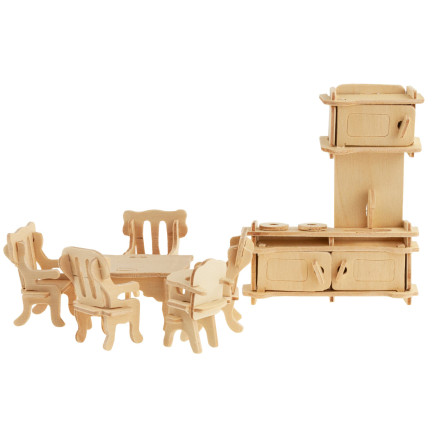 TG67315 Holzmöbel für Puppenhaus, 34-teiliges Set