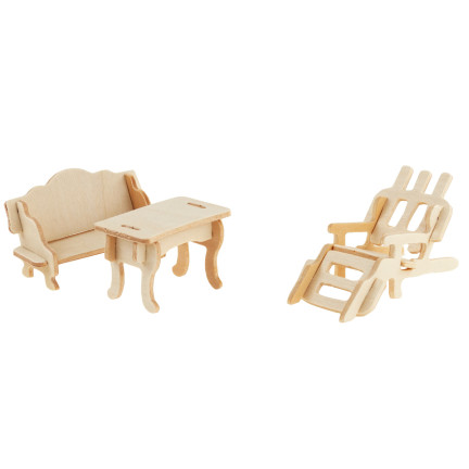 TG67315 Holzmöbel für Puppenhaus, 34-teiliges Set