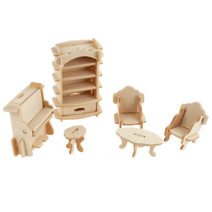 TG67315 Holzmöbel für Puppenhaus, 34-teiliges Set