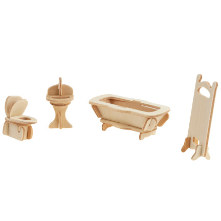 TG67315 Holzmöbel für Puppenhaus, 34-teiliges Set