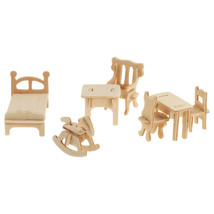 TG67315 Holzmöbel für Puppenhaus, 34-teiliges Set