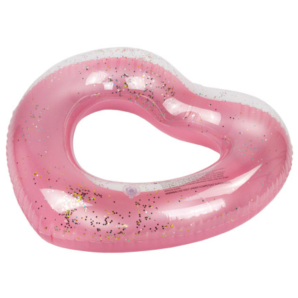 TG67359 AUFBLASBARES HERZRAD ROSA MIT SCHWIMMENDEN PAILLETTEN
