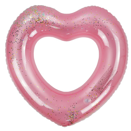 TG67359 AUFBLASBARES HERZRAD ROSA MIT SCHWIMMENDEN PAILLETTEN