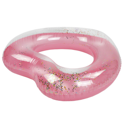 TG67359 AUFBLASBARES HERZRAD ROSA MIT SCHWIMMENDEN PAILLETTEN