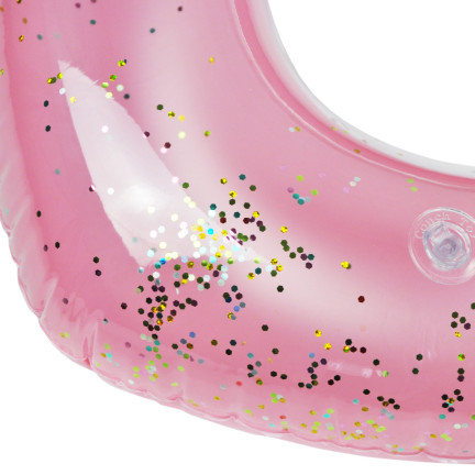 TG67359 AUFBLASBARES HERZRAD ROSA MIT SCHWIMMENDEN PAILLETTEN