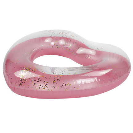 TG67359 AUFBLASBARES HERZRAD ROSA MIT SCHWIMMENDEN PAILLETTEN