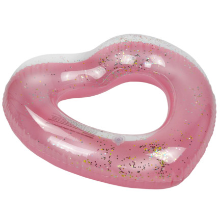 TG67359 AUFBLASBARES HERZRAD ROSA MIT SCHWIMMENDEN PAILLETTEN