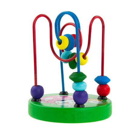 TG67366 Holz-Fädelspiel mit Perlen, Mula, Lernlabyrinth, Spirale