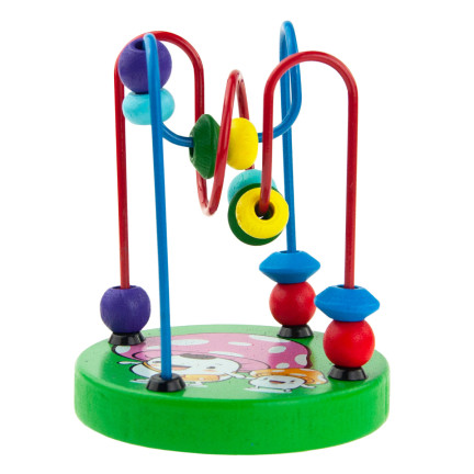 TG67366 Holz-Fädelspiel mit Perlen, Mula, Lernlabyrinth, Spirale
