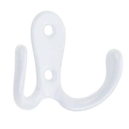 TG67387-1 Garderobenhaken doppelt weißes Metall für Garderobe Garderobe