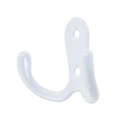 TG67387-1 Garderobenhaken doppelt weißes Metall für Garderobe Garderobe