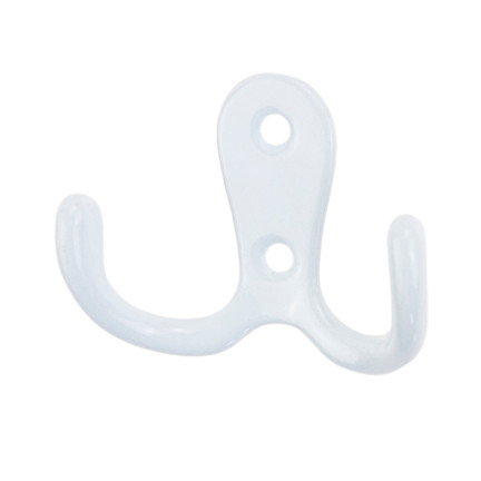 TG67387-1 Garderobenhaken doppelt weißes Metall für Garderobe Garderobe