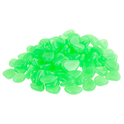 TG67713-3 FLUORESZIERENDE LEUCHTENDE KIESELSTEINE 100 STÜCK GRÜN