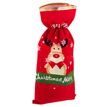 Flaschenkoffer, Geschenkkoffer, Weihnachten, Stoff, rot, 32,5x15cm