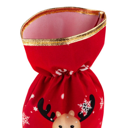 Flaschenkoffer, Geschenkkoffer, Weihnachten, Stoff, rot, 32,5x15cm