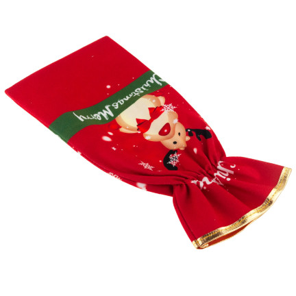 Flaschenkoffer, Geschenkkoffer, Weihnachten, Stoff, rot, 32,5x15cm