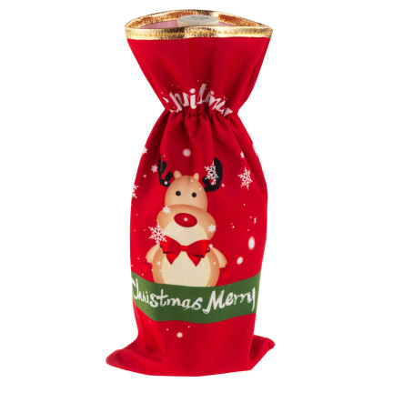 Flaschenkoffer, Geschenkkoffer, Weihnachten, Stoff, rot, 32,5x15cm