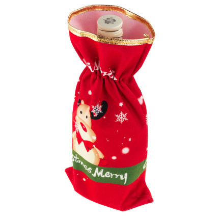 Flaschenkoffer, Geschenkkoffer, Weihnachten, Stoff, rot, 32,5x15cm