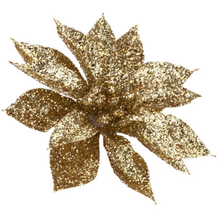 TG69142-3 GOLD GLITTER BLUMEN WEIHNACHTEN DEKORATION SCHILF