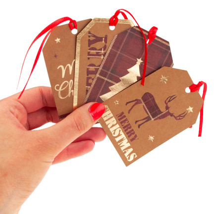 TG69623 WEIHNACHTEN GESCHENKANHÄNGER TAGS 12PCS/PAAR GESCHENK