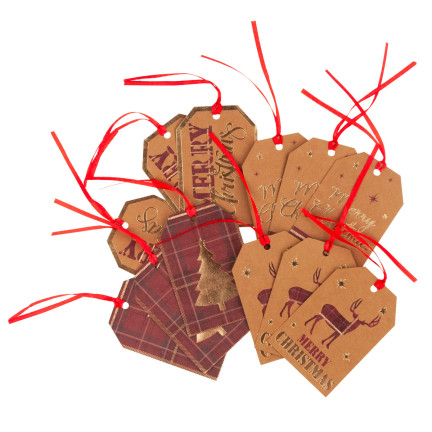 TG69623 WEIHNACHTEN GESCHENKANHÄNGER TAGS 12PCS/PAAR GESCHENK