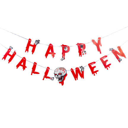 TG70155 HALLOWEEN DEKORATIVES SET GARLANDE LUFTBALLONS TISCHDECKE
