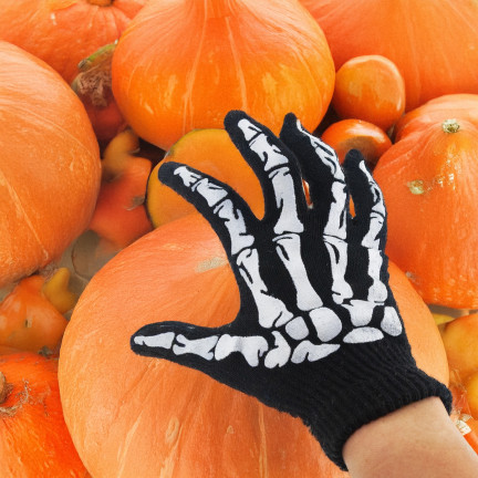 TG70218 HALLOWEEN HANDSCHUHE SKELETT KOSTÜM VERKLEIDUNG UNIVERSAL GRÖSSE