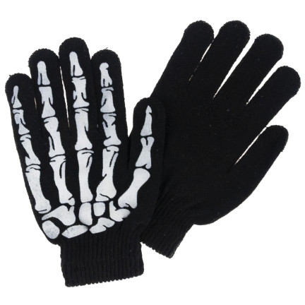 TG70218 HALLOWEEN HANDSCHUHE SKELETT KOSTÜM VERKLEIDUNG UNIVERSAL GRÖSSE