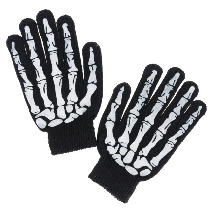 TG70218 HALLOWEEN HANDSCHUHE SKELETT KOSTÜM VERKLEIDUNG UNIVERSAL GRÖSSE