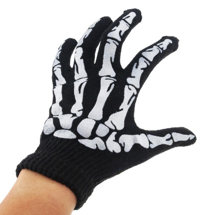 TG70218 HALLOWEEN HANDSCHUHE SKELETT KOSTÜM VERKLEIDUNG UNIVERSAL GRÖSSE