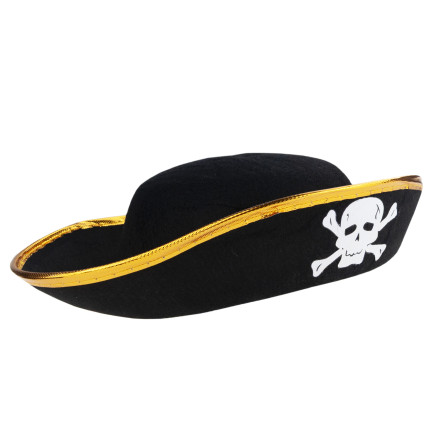 Piratenkostüm, schwarz, Kinder-Halloween-Verkleidung, Hut und Umhang, Set