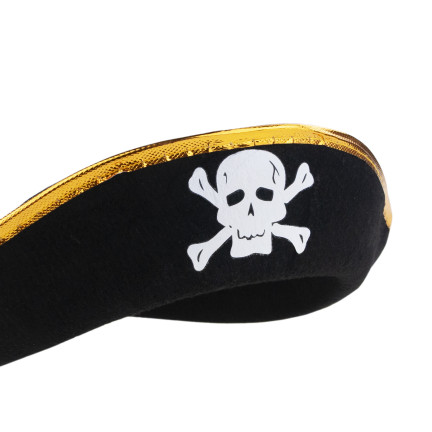Piratenkostüm, schwarz, Kinder-Halloween-Verkleidung, Hut und Umhang, Set
