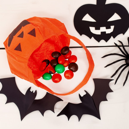 TG70241 KÜRBIS SÜSSIGKEITEN TASCHE HALLOWEEN WADERKO STOFF SÜSSIGKEITEN KORB